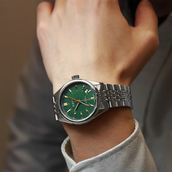 KNIS Classic GMT Automatic Green / Rice Beads Bracelet (KN008-GRRC) thumbnail 2