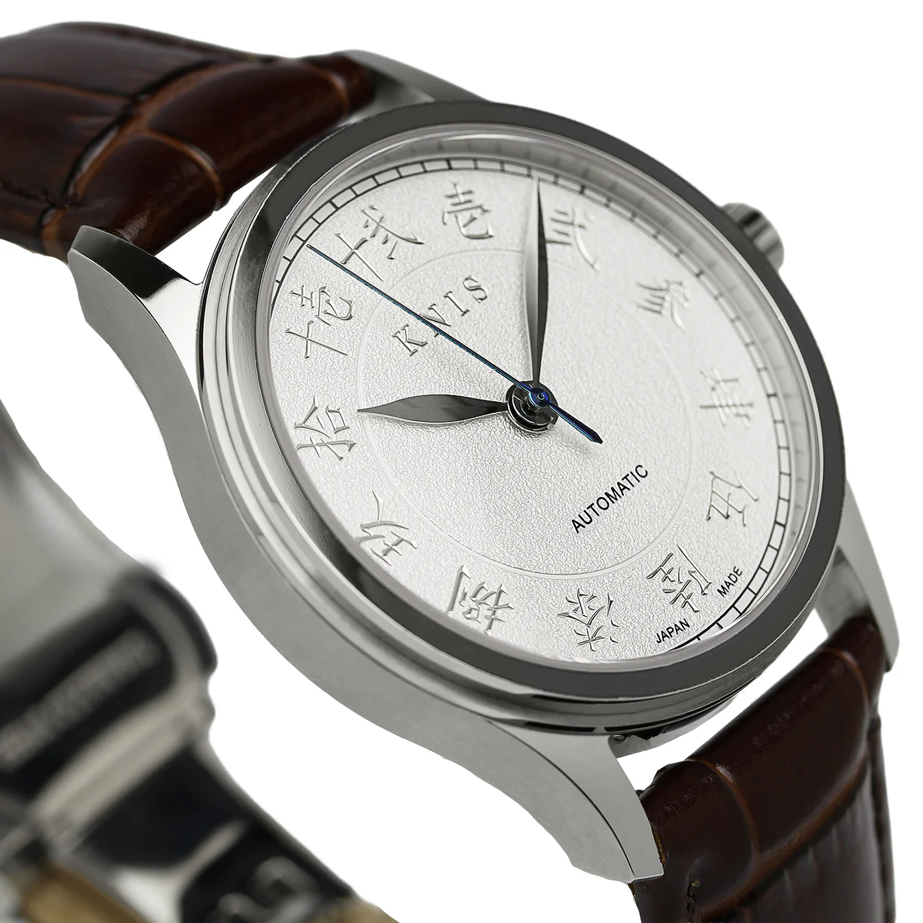KNIS KOKU Automatic KANJI White / Engraved Dial Leather Strap (KN005-KJWHLE) thumbnail 2