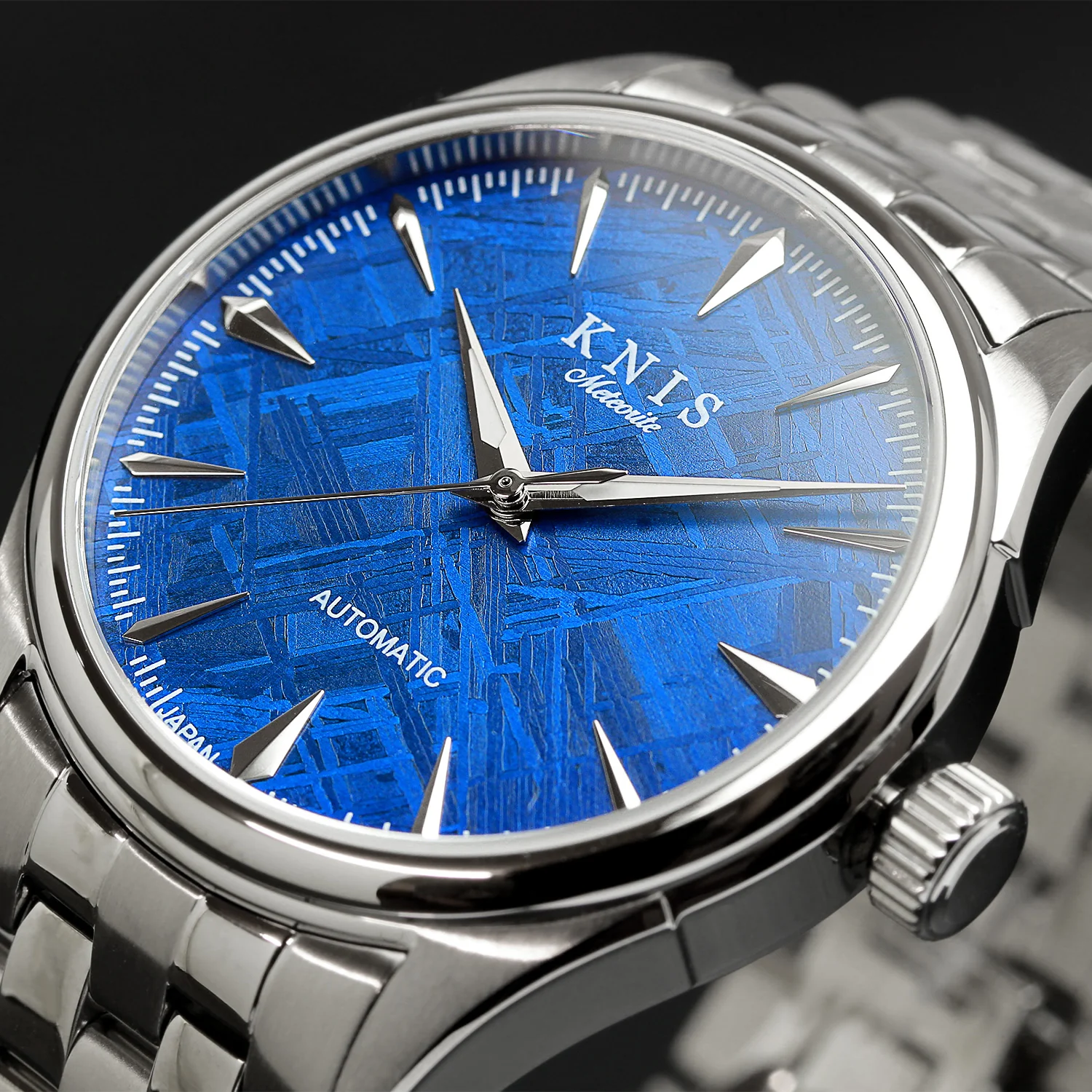 KNIS Meteorite Made in Japan Automatic Watch Men's Silver Blue KN001-MTBL thumbnail 3