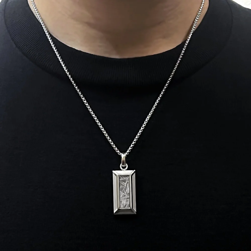 KNIS Meteorite Necklace Stainless Steel Plate KN-NC001-MT thumbnail 2