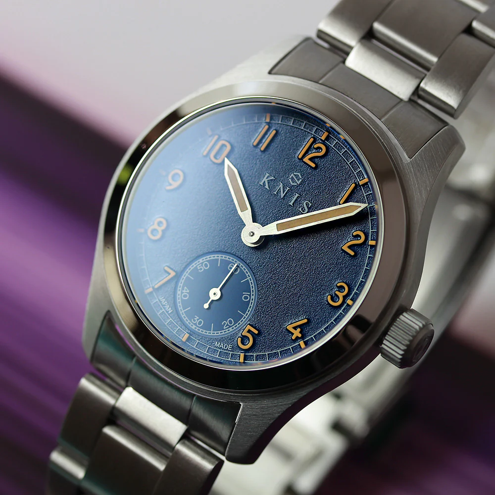 KNIS Retro Military Watch - Blue Dial with Stainless Steel Band KN003-BLSS thumbnail 2