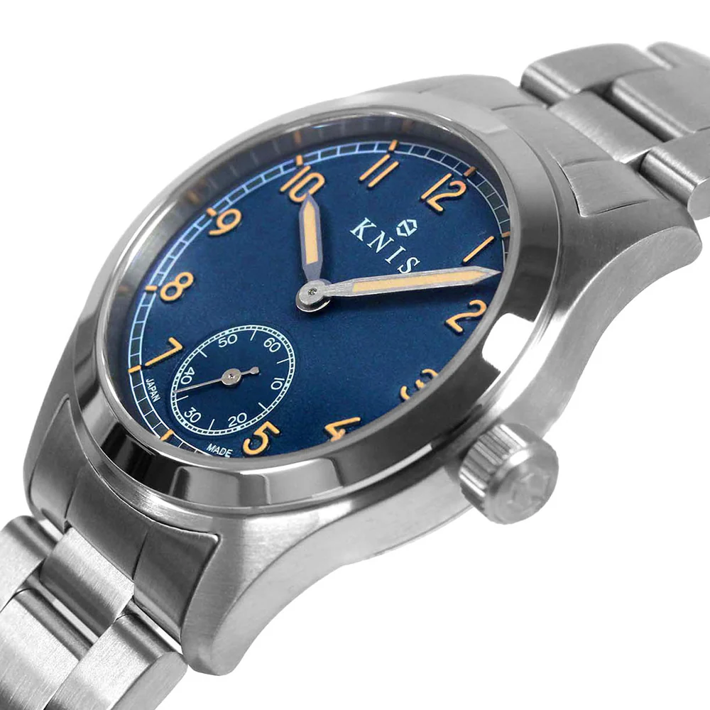 KNIS Retro Military Watch - Blue Dial with Stainless Steel Band KN003-BLSS thumbnail 3