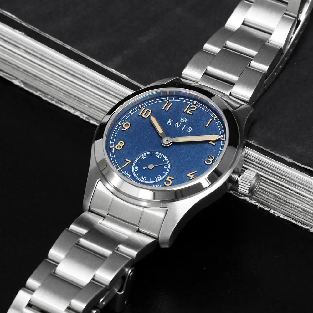 KNIS Retro Military Watch - Blue Dial with Stainless Steel Band KN003-BLSS thumbnail 4