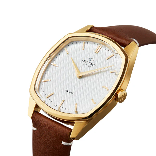 Decagon | Gold | White Brown leather thumbnail 2