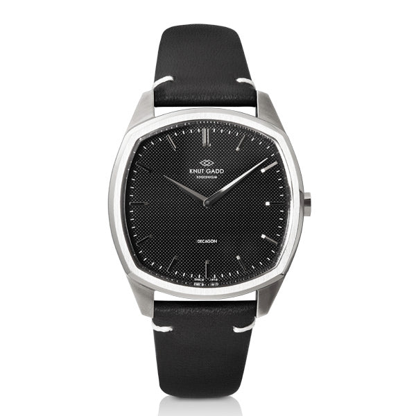 DECAGON | STEEL | BLACK | LEATHER BRACELET thumbnail 2