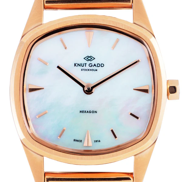 HEXAGON | Rose gold | white mother-of-pearl dial | mesh thumbnail 3