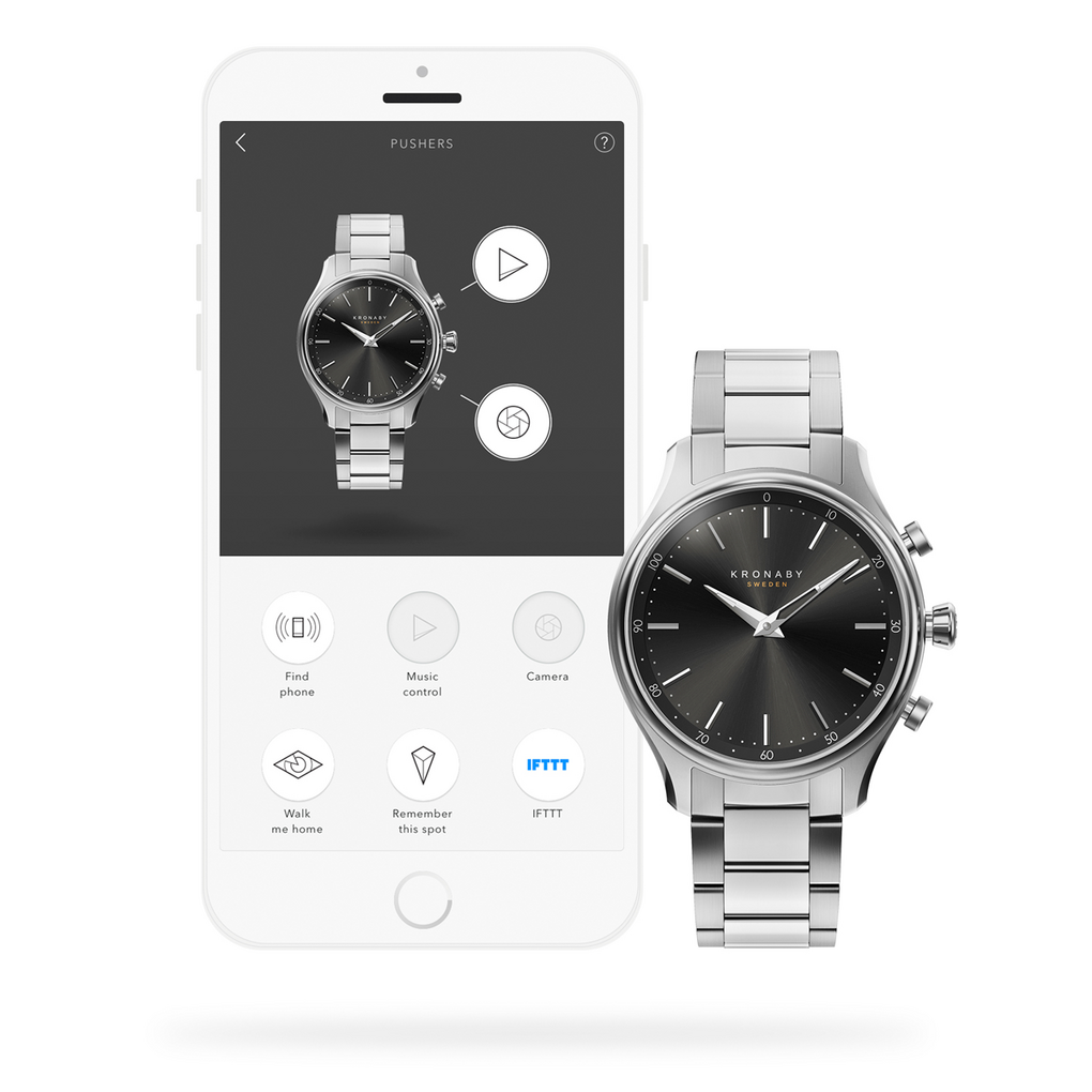 Kronaby S2750/1 bkack watch, stainless steel bracelet, women thumbnail 2