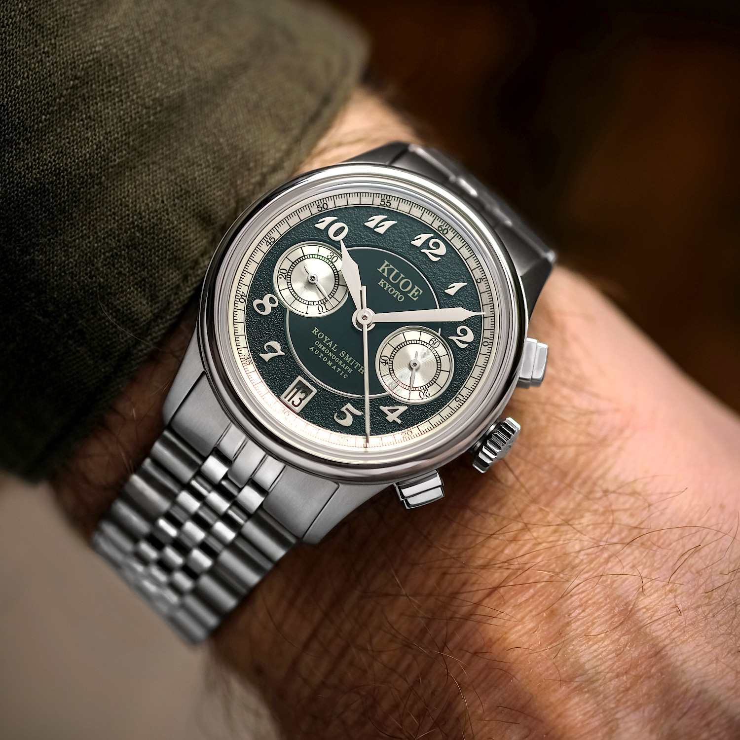 ROYAL SMITH 90-012 Automatic Chronograph, Green Dial thumbnail 4