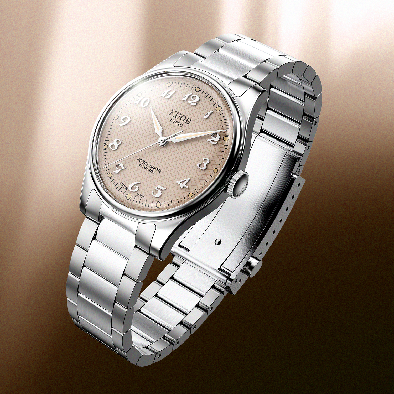 ROYAL SMITH 90-006 Breguet Numerals Silver Case Dusty Pink Dial thumbnail 2