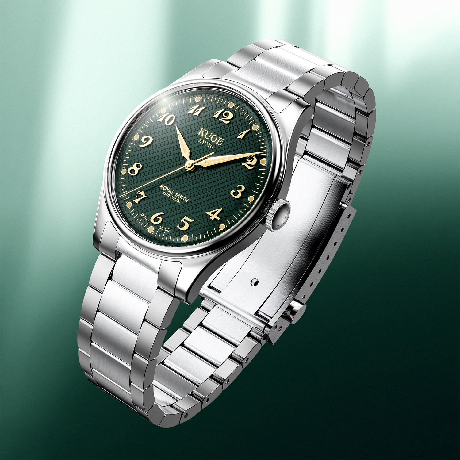 ROYAL SMITH 90-006 Breguet Numerals Silver Case Green Dial thumbnail 2