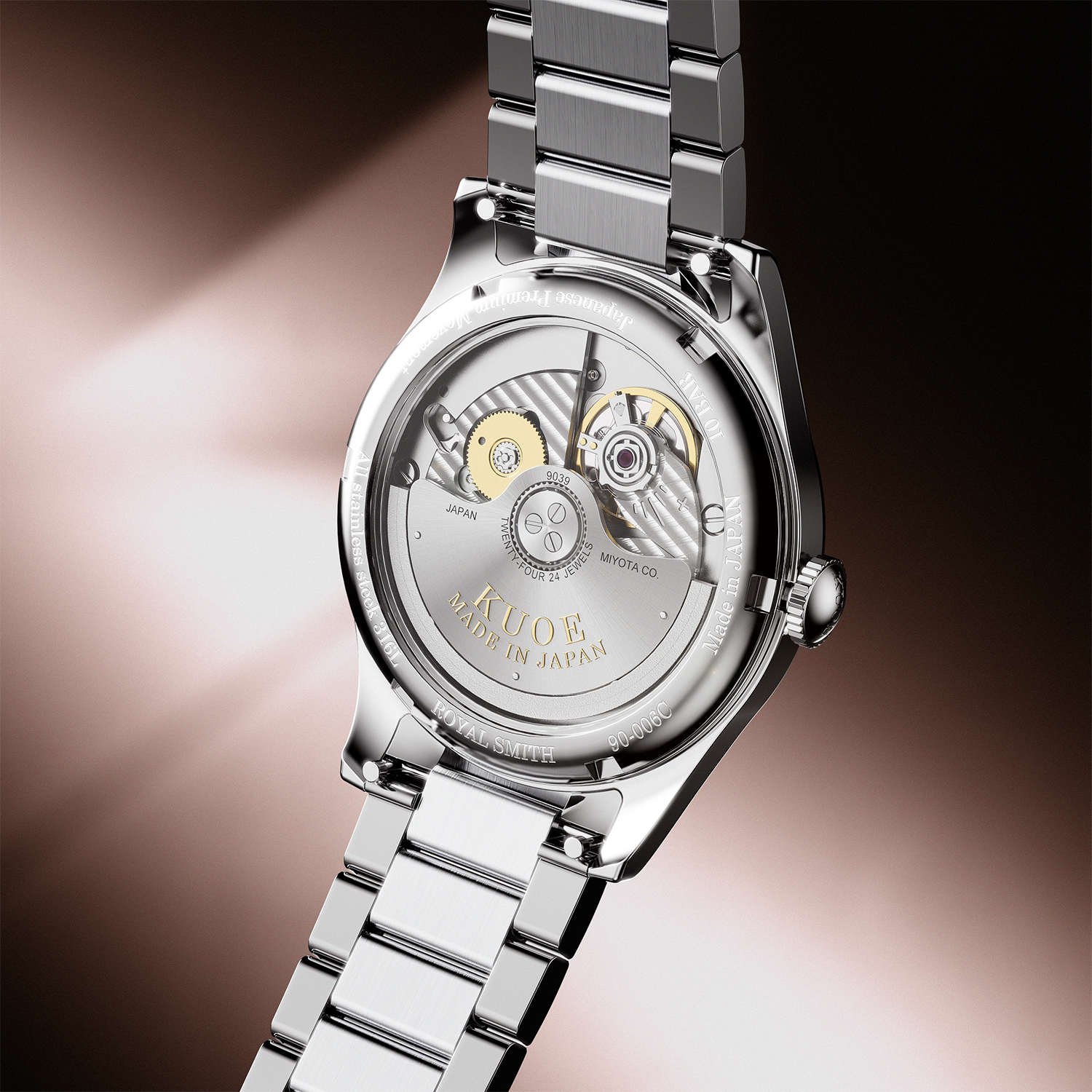 ROYAL SMITH 90-006 Breguet Numerals Silver Case Pink Dial thumbnail 3