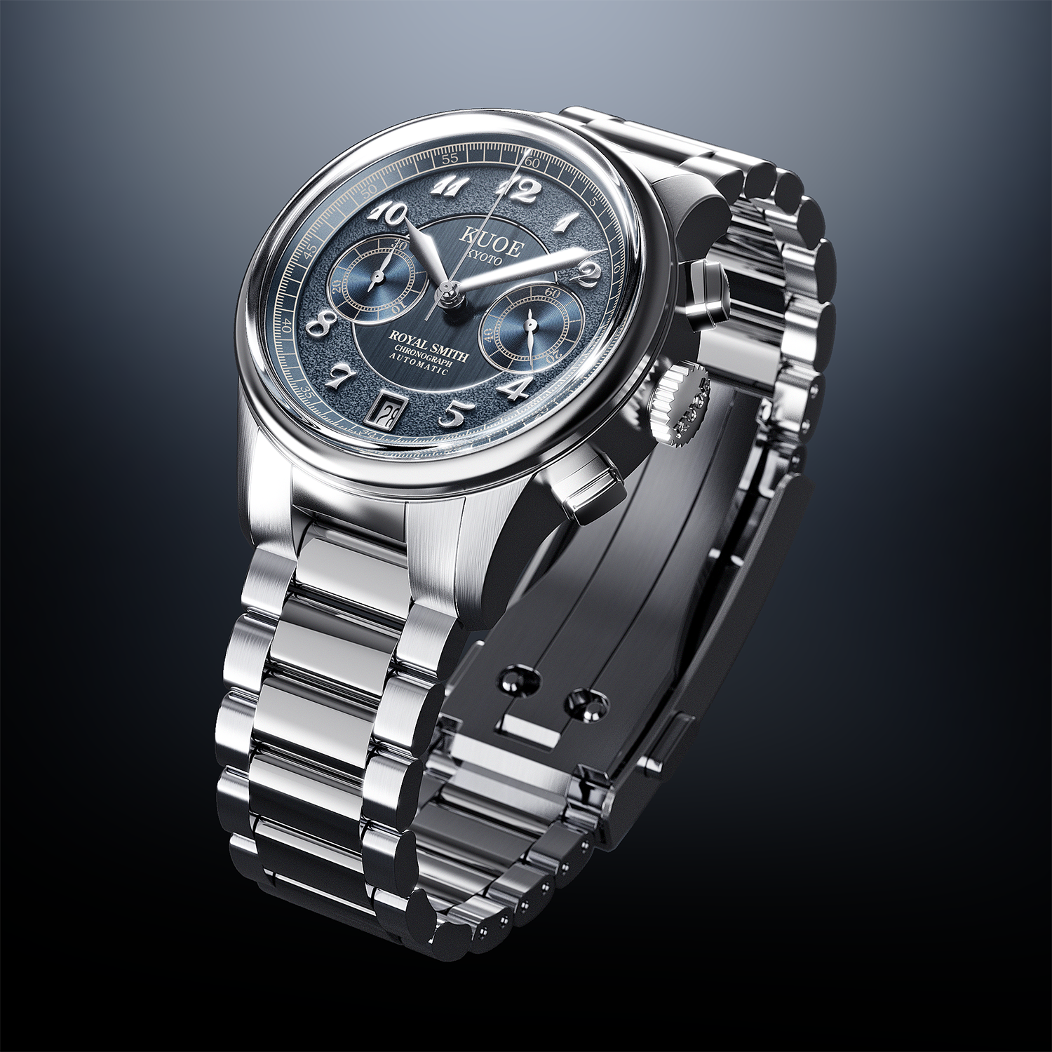 ROYAL SMITH 90-012 Automatic Chronograph, Navy Dial thumbnail 3