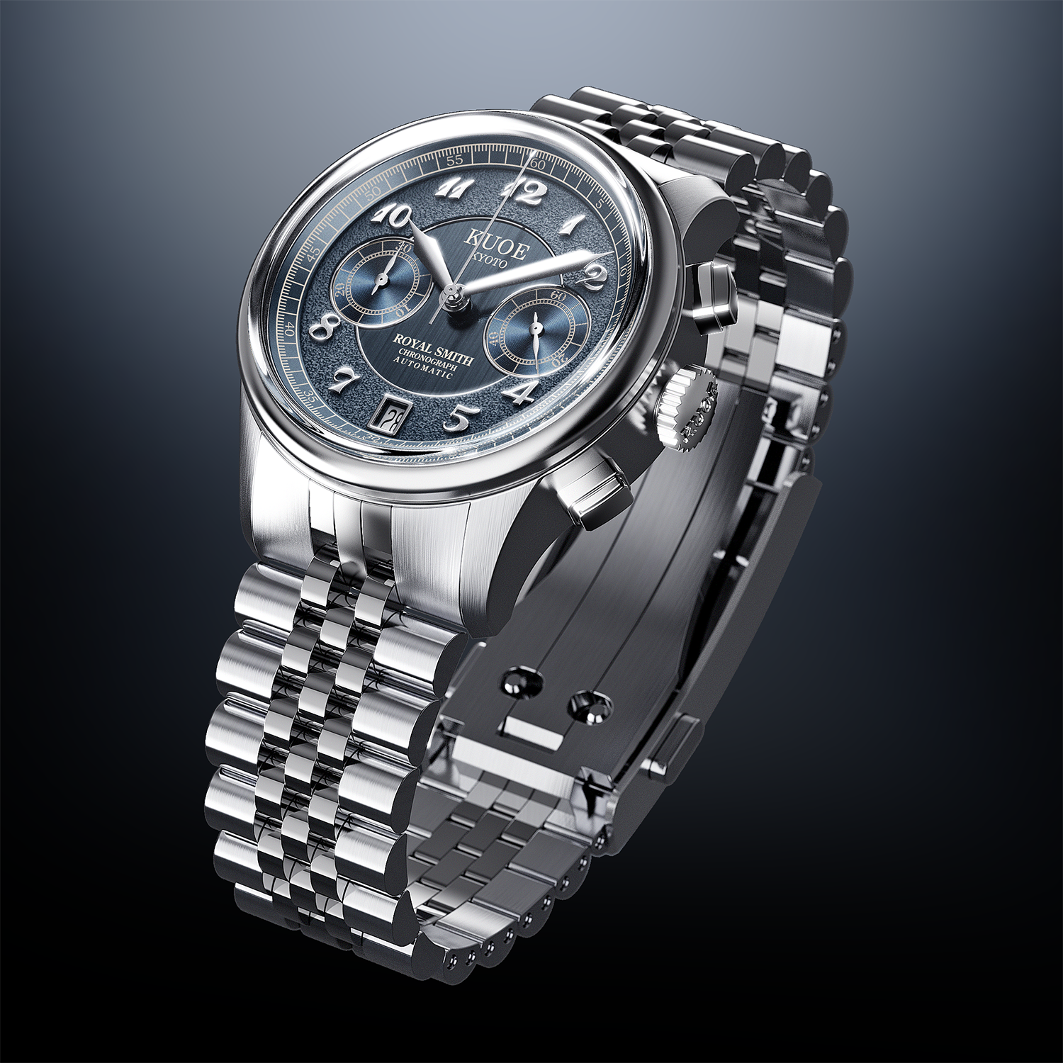ROYAL SMITH 90-012 Automatic Chronograph, Navy Dial thumbnail 4