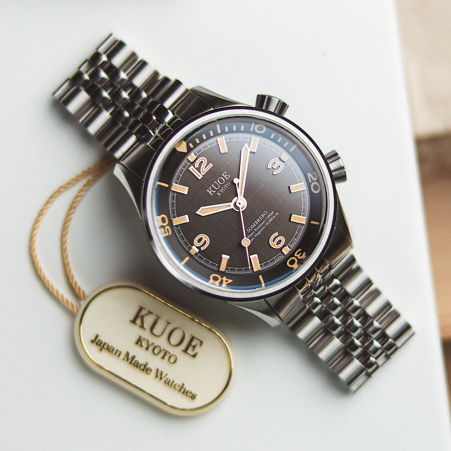 SOMBRERO 90-011, Black Linen Textured Dial, 20 BAR Water Resistant thumbnail 3