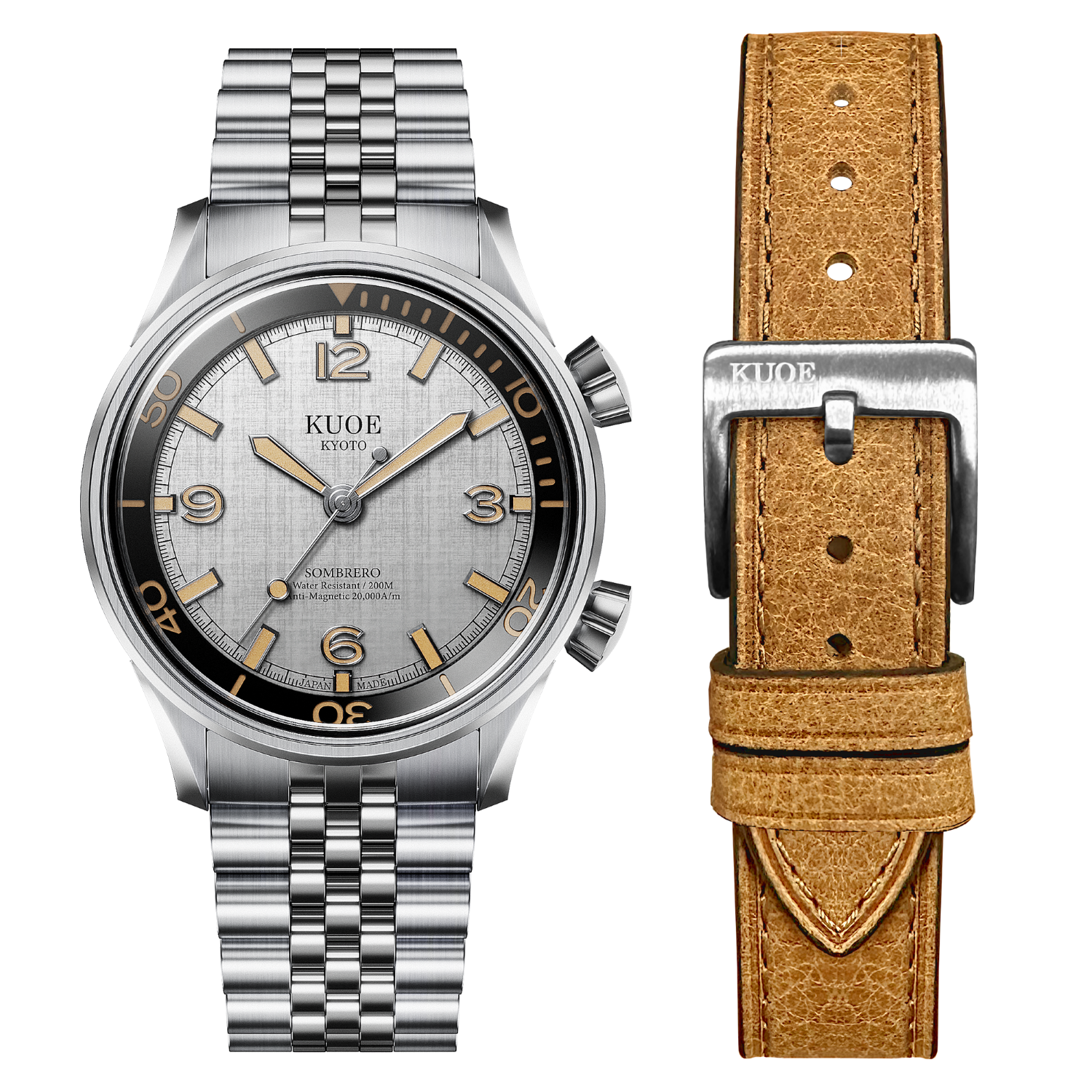 SOMBRERO 90-011, Silver, Linen Textured Dial, 20 BAR Water Resistant thumbnail 2