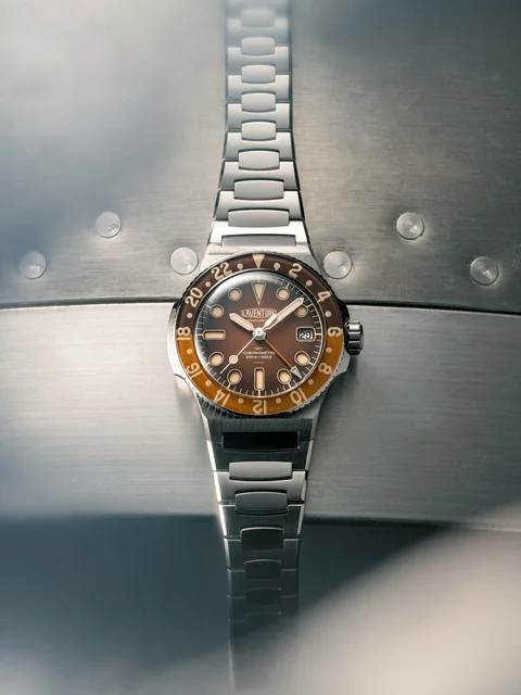 LAVENTURE TRANSATLANTIQUE II GMT STEEL / BROWN