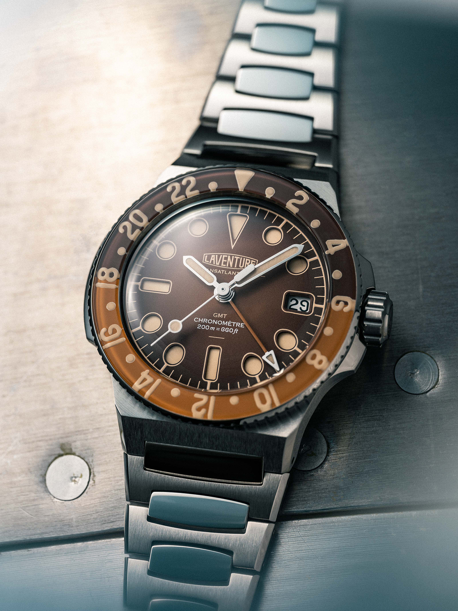 LAVENTURE TRANSATLANTIQUE II GMT STEEL / BROWN thumbnail 3