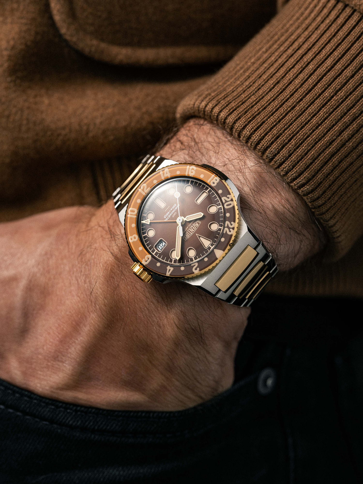 LAVENTURE TRANSATLANTIQUE II GMT STEEL & GOLD / BROWN thumbnail 2