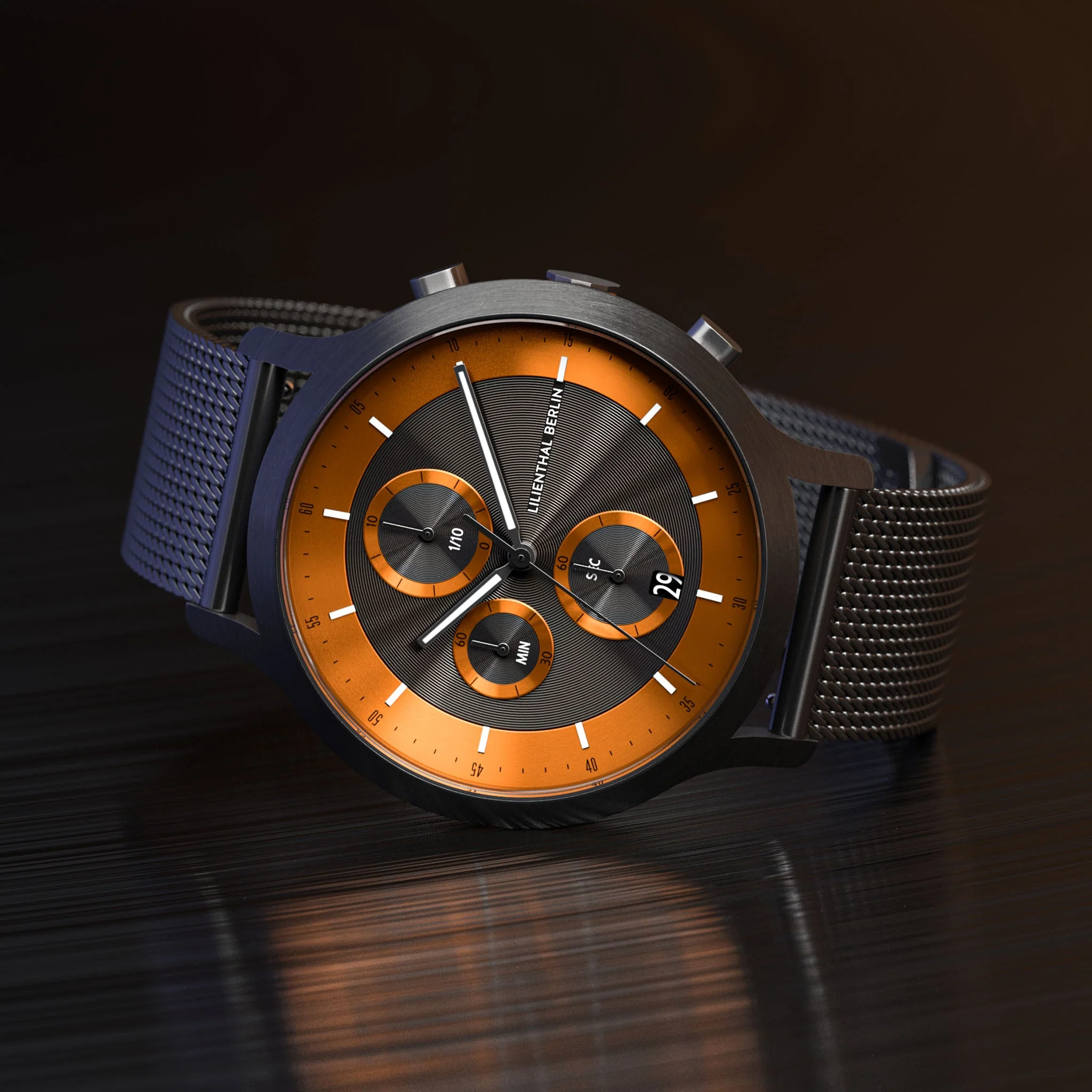 Chronograph LP – Dark Silver Orange (CD1-001-B023FB) thumbnail 2