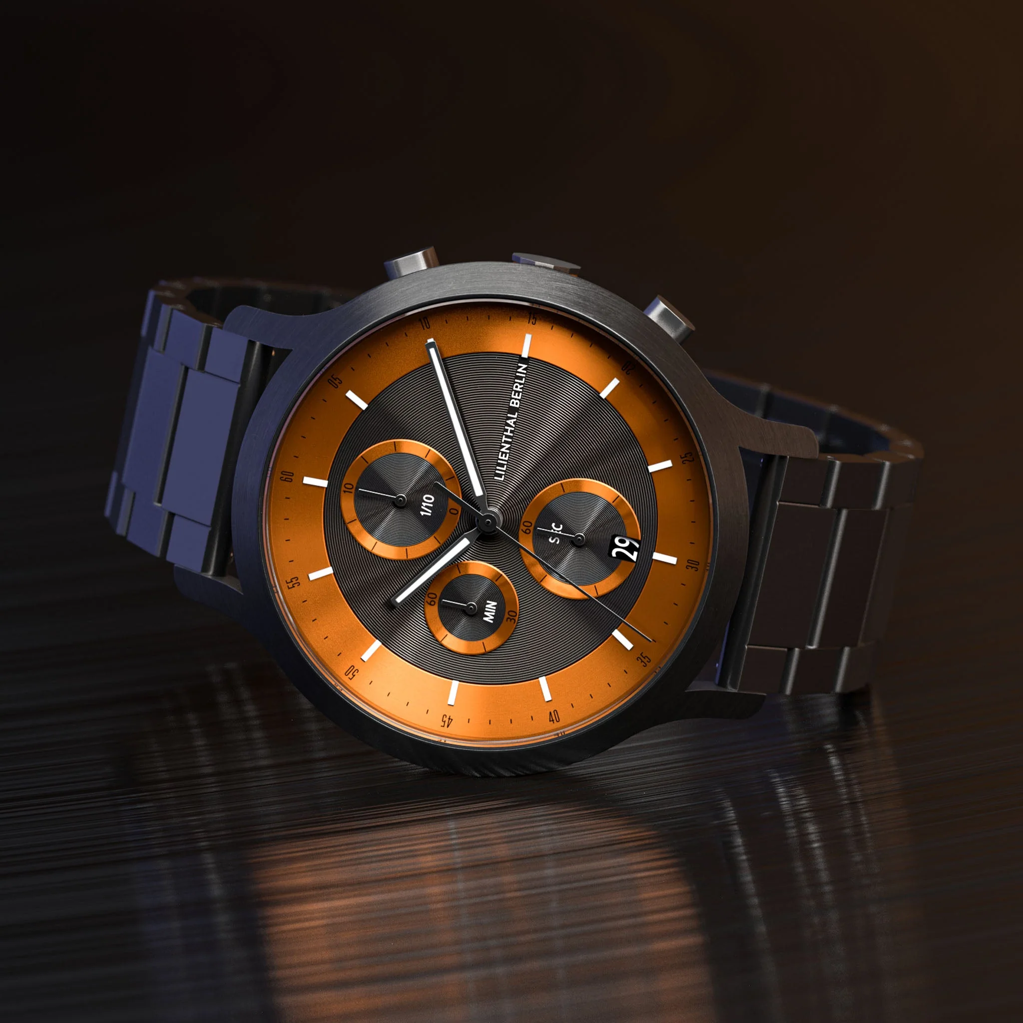 Chronograph LP – Dark Silver Orange (CD1-001-B040FB) thumbnail 2