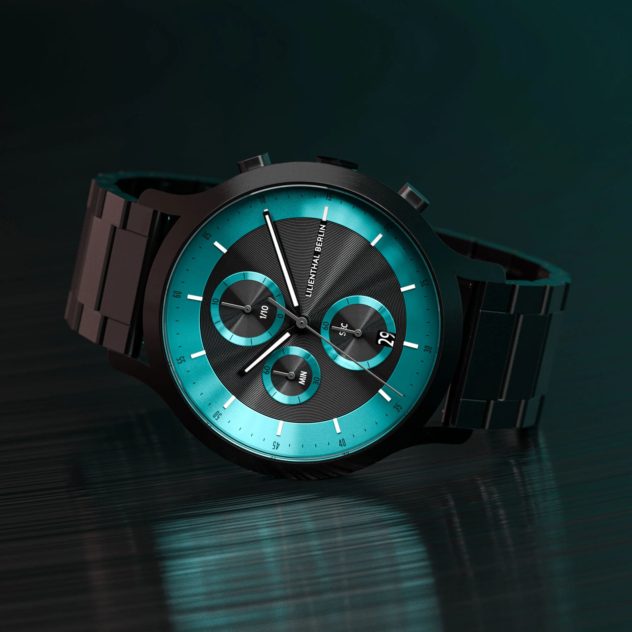 Chronograph LP – Black Cyan (CD1-002-B040CB) thumbnail 2
