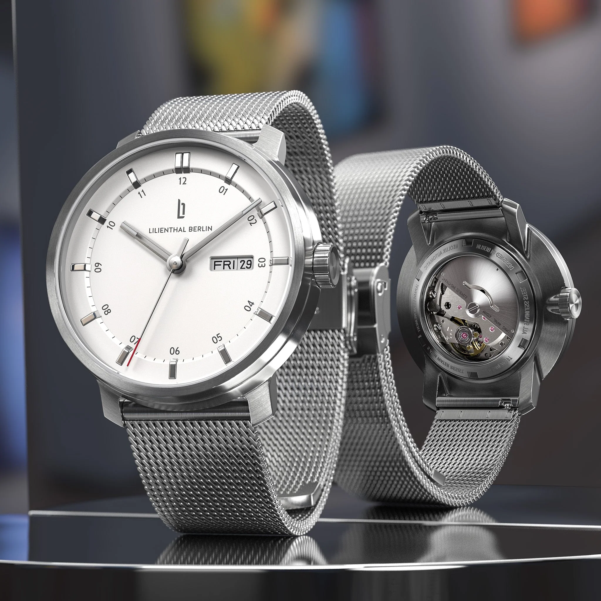 Neolux Day Date – Silver White (N2-001-B023AB) thumbnail 2