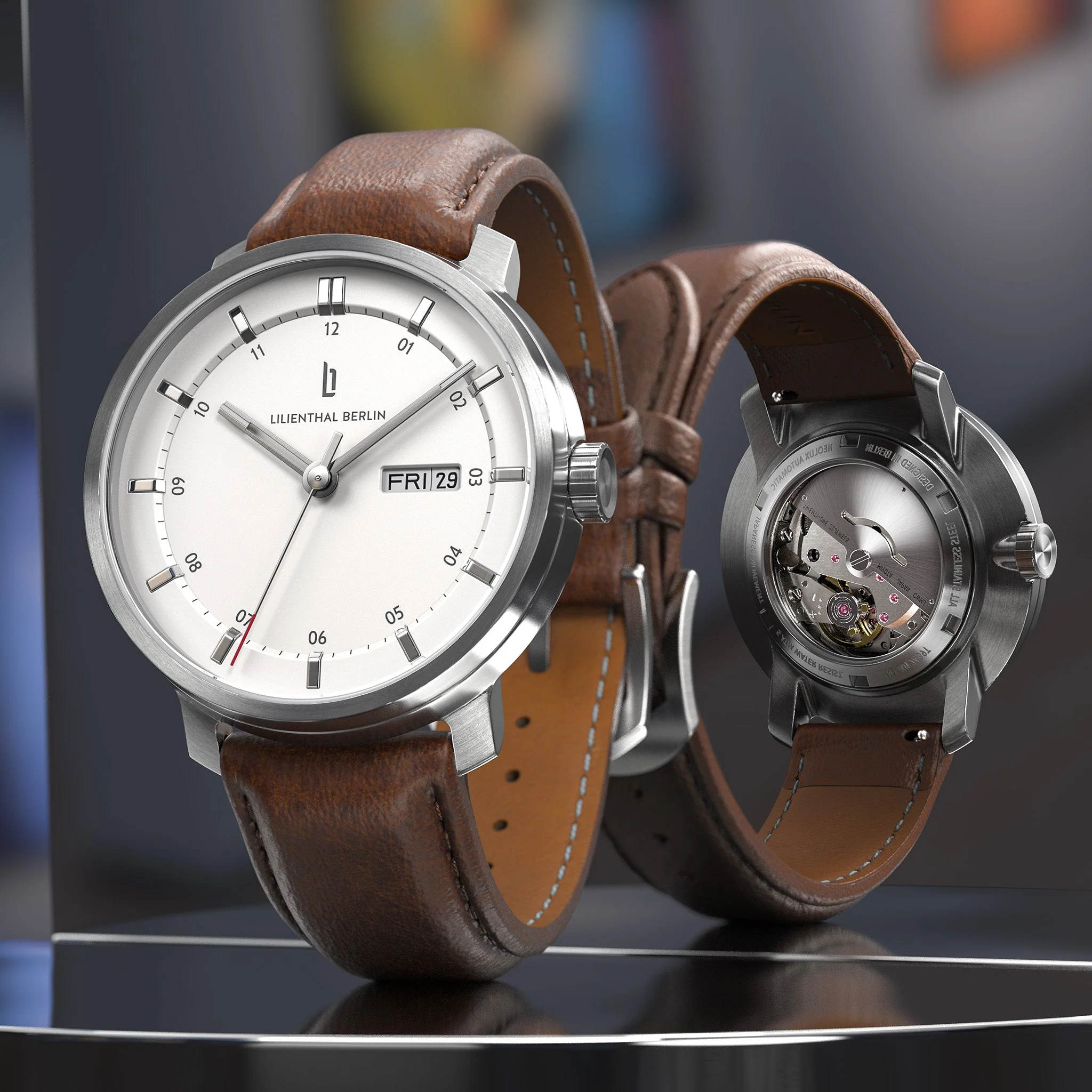 Neolux Day Date – Silver White (N2-001-CB046AB) thumbnail 2