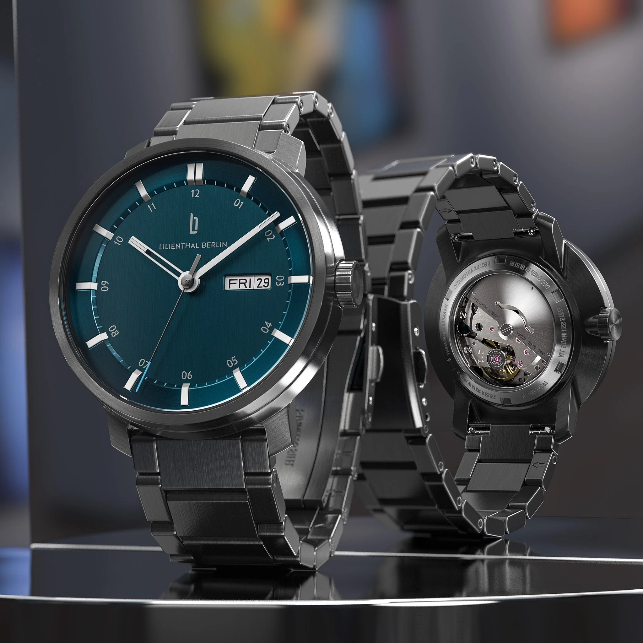 Neolux Day Date – Dark Silver Blue (N2-002-B040FB) thumbnail 3