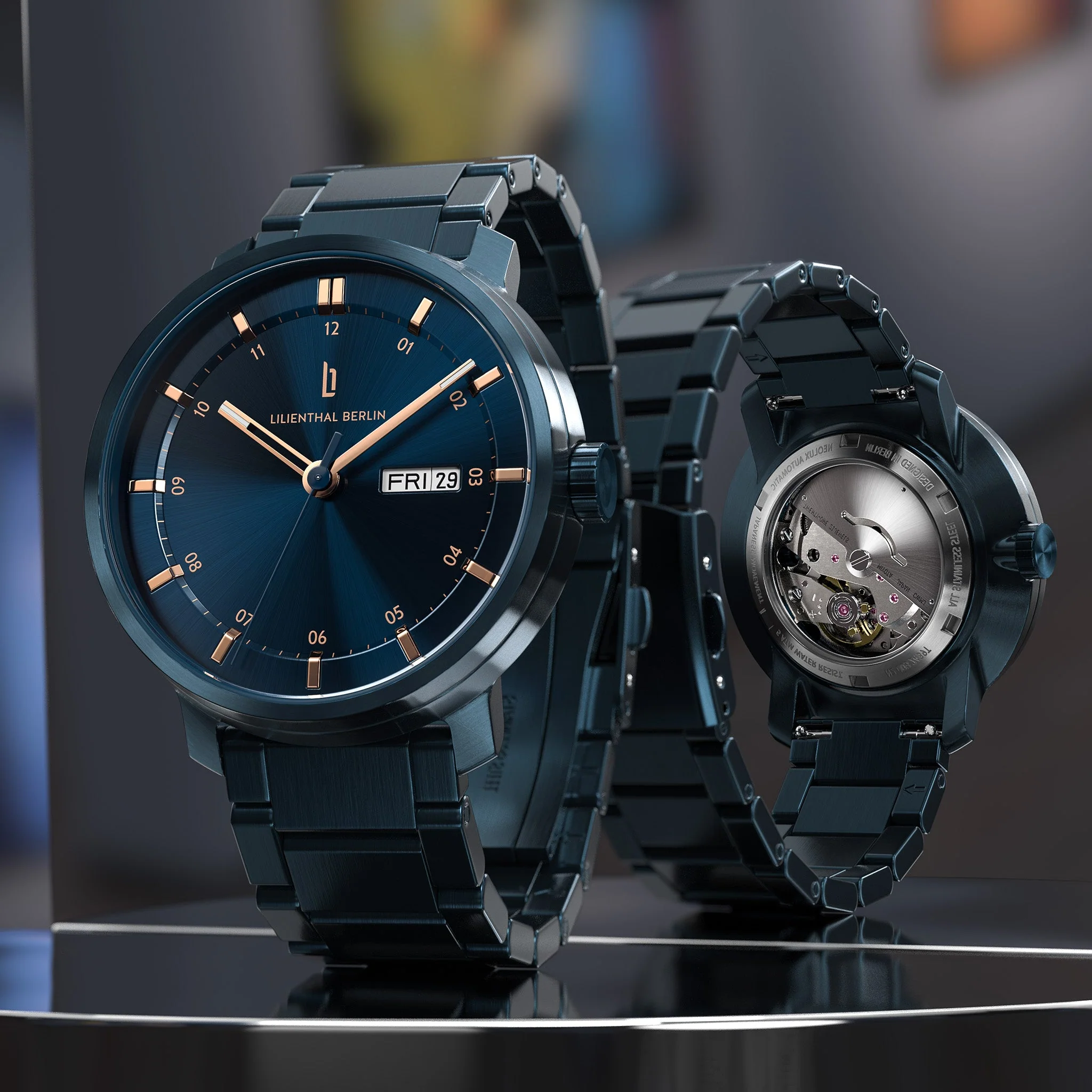 Neolux Day Date – Blue Rose Gold (N2-003-B040EB) thumbnail 3