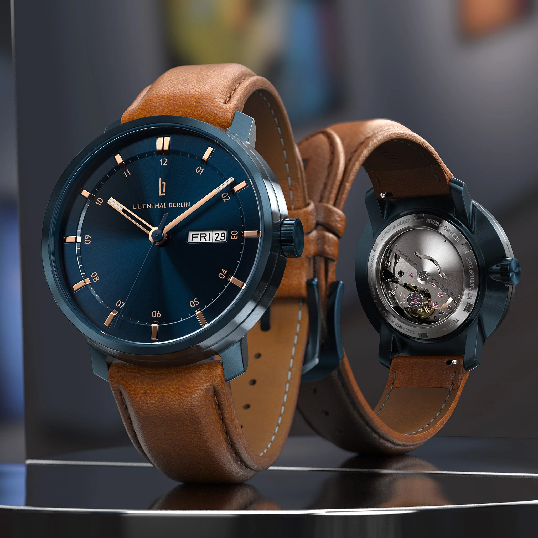 Neolux Day Date – Blue Rose Gold (N2-003-CB044EB) thumbnail 3