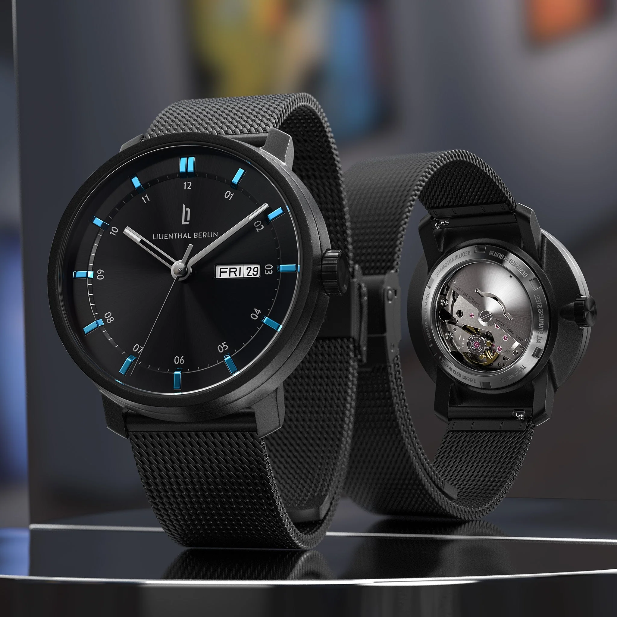 Neolux Day Date – Black Blue (N2-004-B023C) thumbnail 3