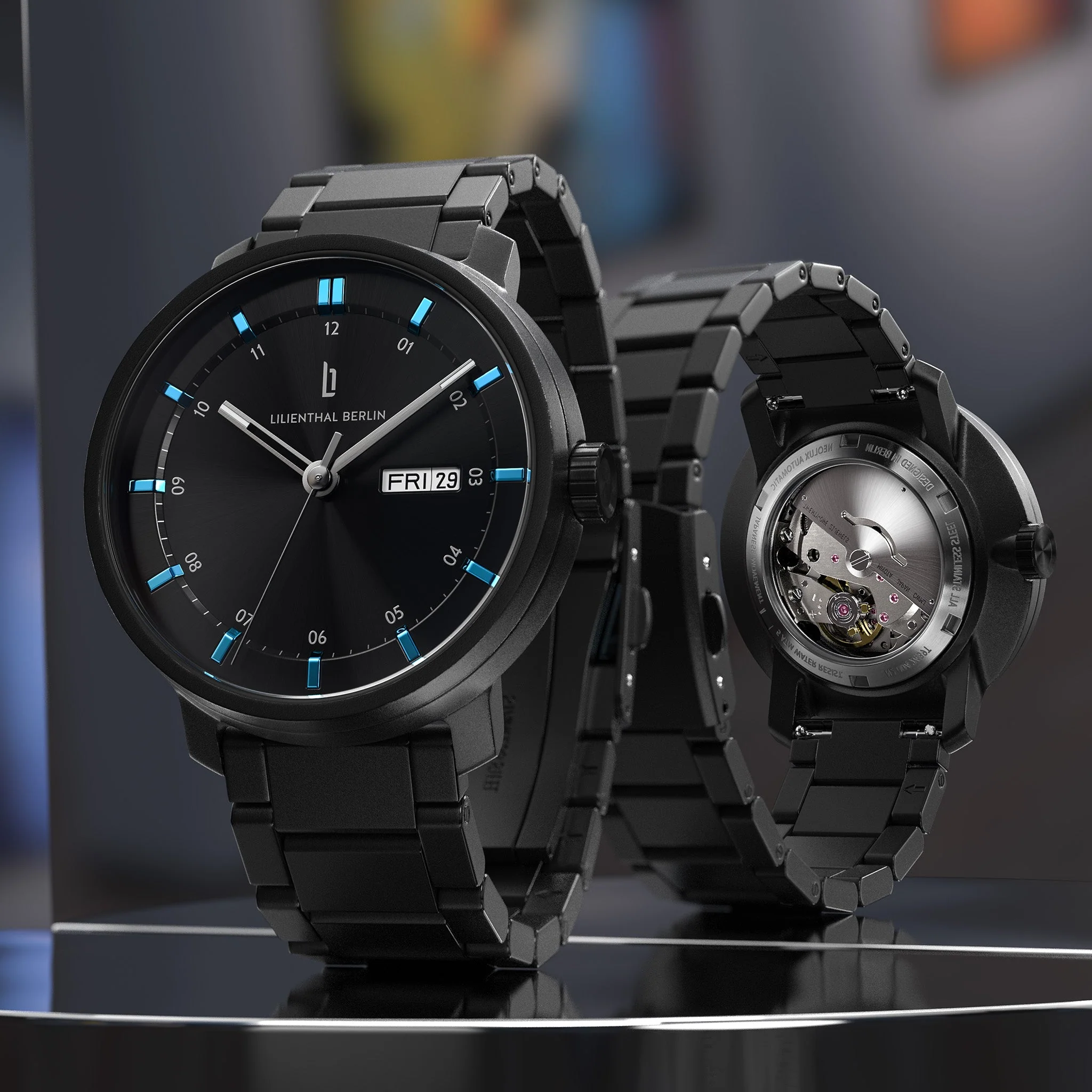 Neolux Day Date – Black Blue (N2-004-B040C) thumbnail 3