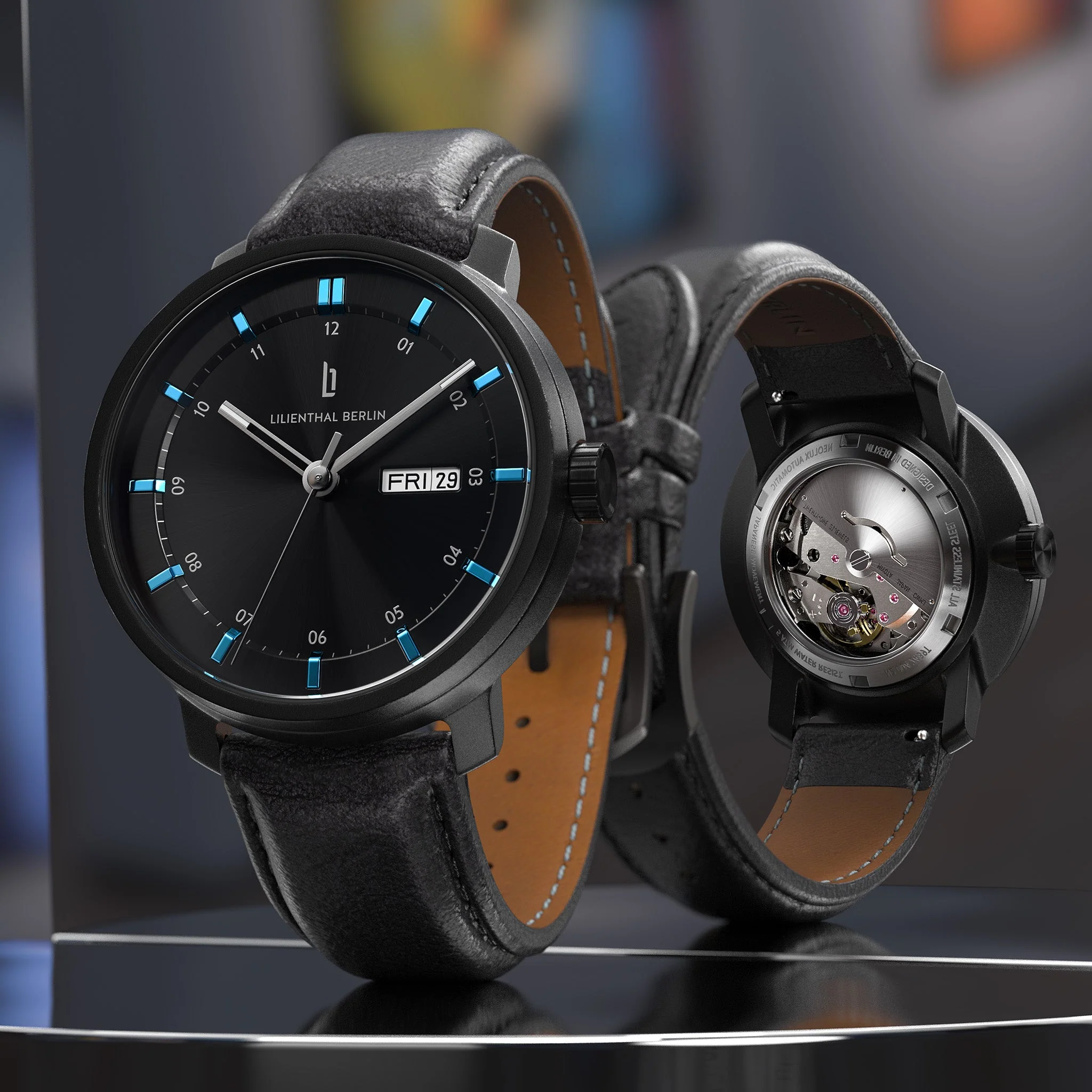 Neolux Day Date – Black Blue (N2-004-CB004C) thumbnail 3