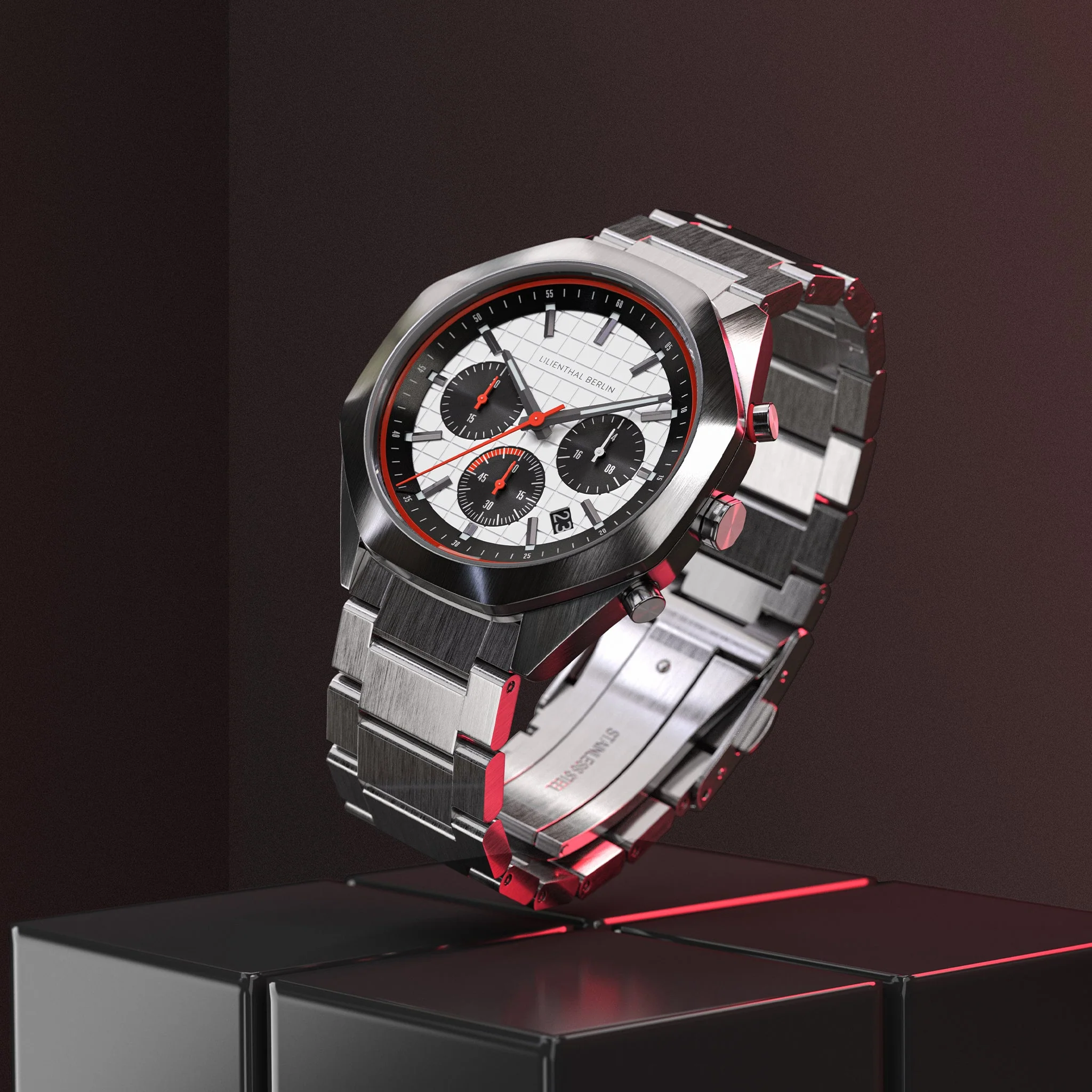 Octachrono – Silver Red (OC1-002-B040AB) thumbnail 2