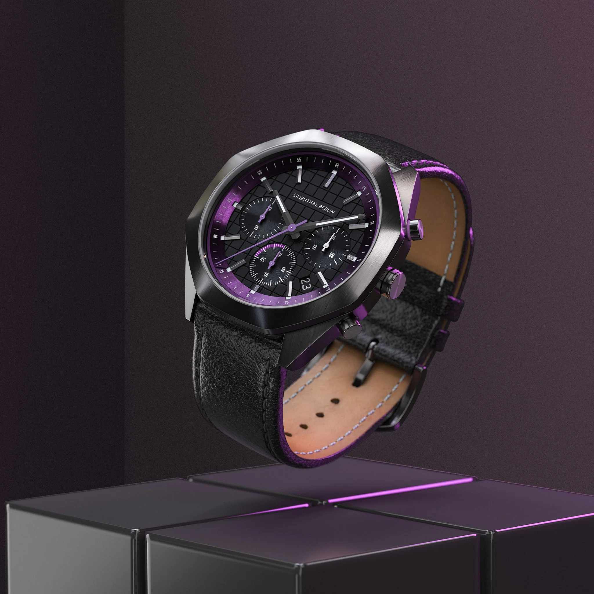 Octachrono – Dark Silver Purple (OC1-003-B004FB) thumbnail 2