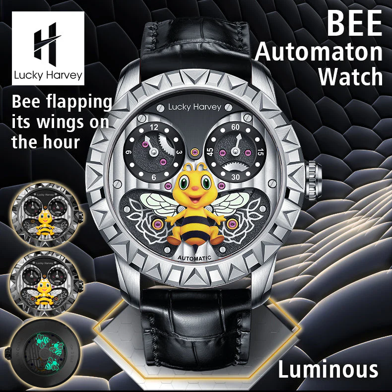 Bee Automatic Watch Round Shaped Case Luminous Lucky Harvey thumbnail 5