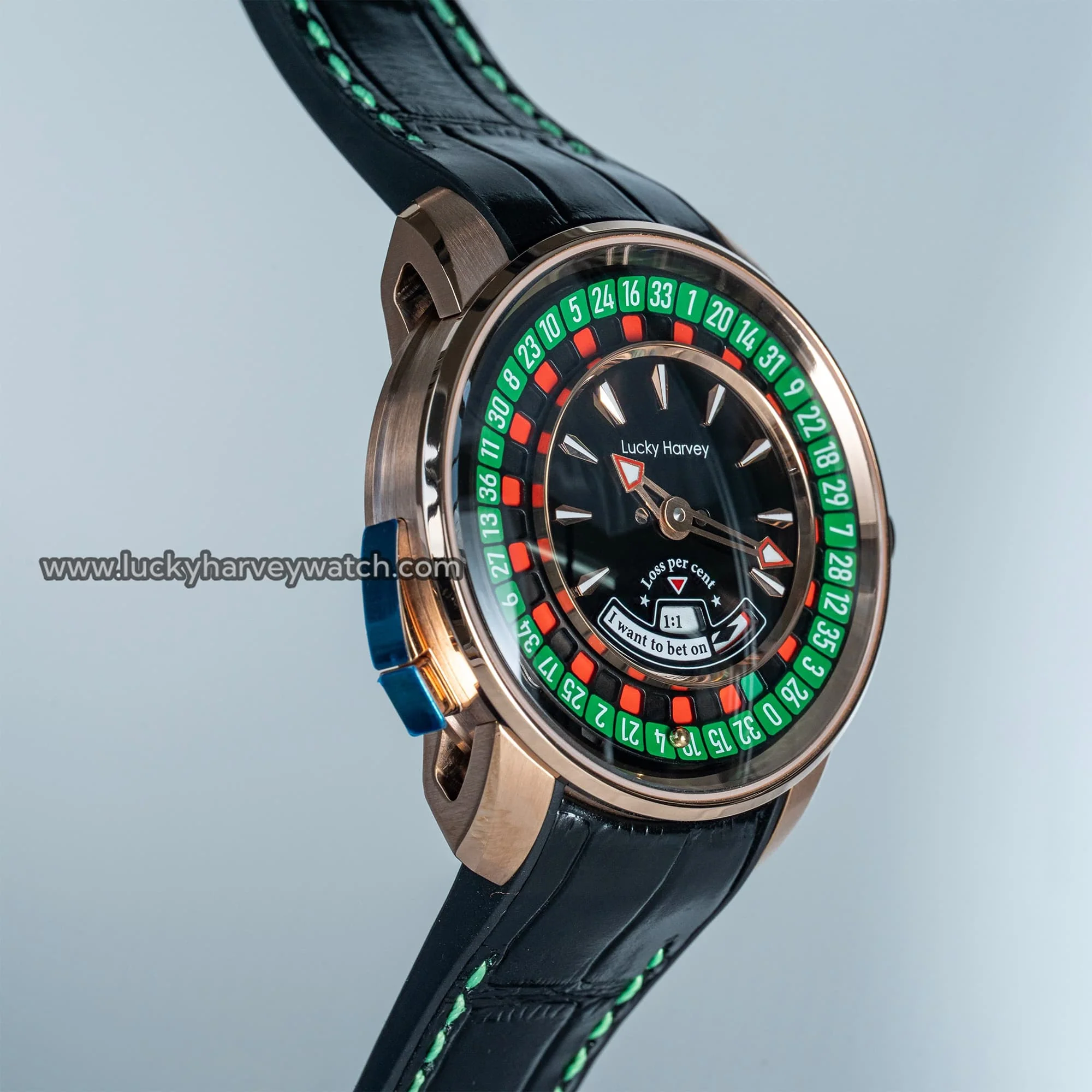 Lucky Harvey Gold European Roulette Casino Watch with 18K Gold Ball – Automatic Mechanical Luxury Watch thumbnail 4