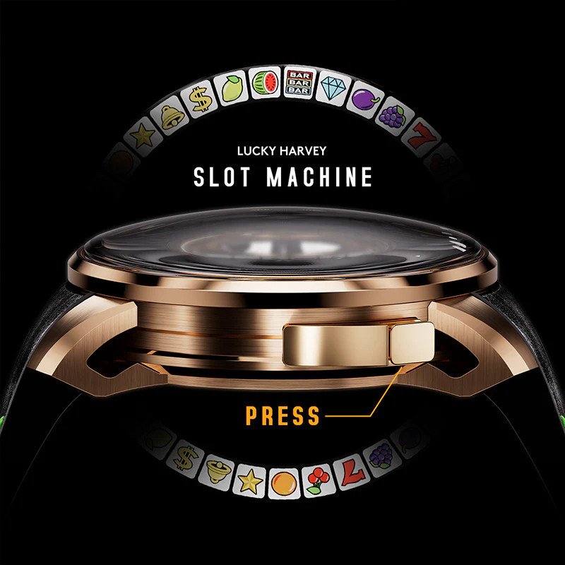 Lucky Harvey Gold Slot Machine Roulette Watch With Gemstone Hour Markers – Limited Edition of 100 thumbnail 2