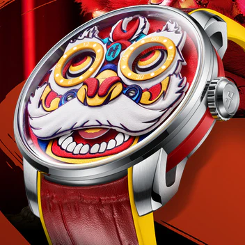 Green Lion Dance Moving Eye Automatic LH001 Movement Luminous Watch For Men Lucky Harvey thumbnail 4