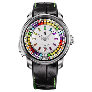 ã€Limited 100pcsã€Lucky Harvey Player Series Gemstone Hour Markers White Slot Machine Watch thumbnail 2