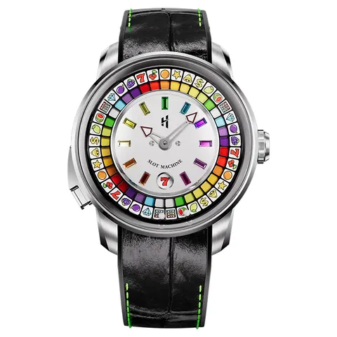 ã€Limited 100pcsã€Lucky Harvey Player Series Gemstone Hour Markers White Slot Machine Watch