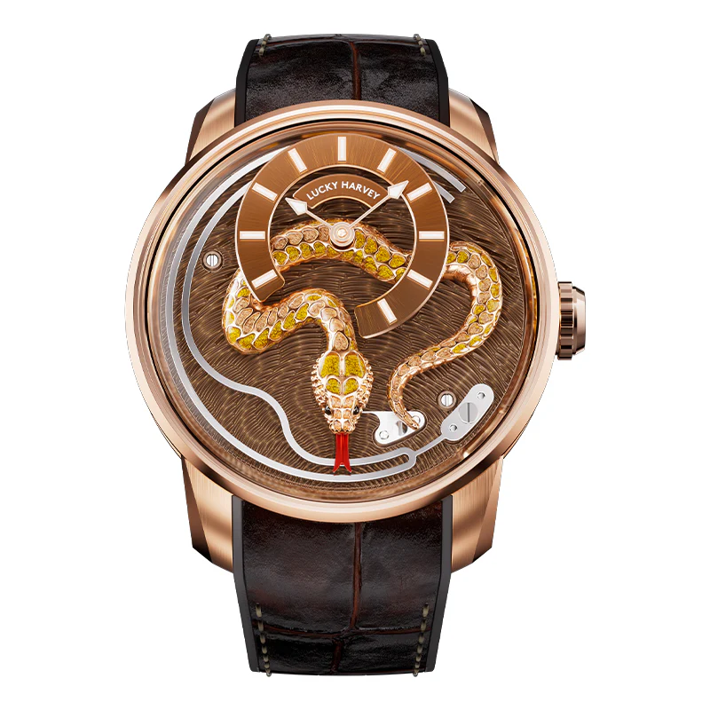 ã€Limited Edition 100pcsã€2025 Gold Enamel Snake Automata Chiming Mechanical New Watch Lucky Harvey