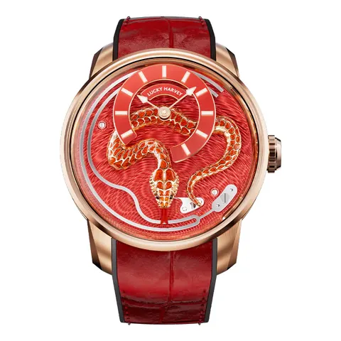 ã€Limited Edition 100pcsã€2025 Red Enamel Snake Automata Chiming Mechanical New Watch Lucky Harvey