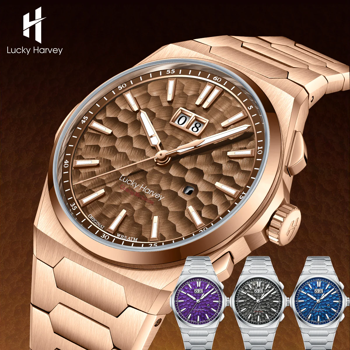 ã€Limited Edition 300pcsã€Hammer Dial Big Date Automatic Winding Chiming Watch Lucky Harvey thumbnail 3