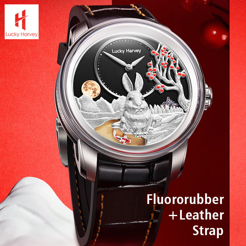 ã€Limited Edition 588pcsã€Silver Rabbit Automatic Watch Chinese New Year 2023 Luminous Lucky Harvey thumbnail 3