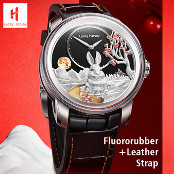 ã€Limited Edition 588pcsã€Silver Rabbit Automatic Watch Chinese New Year 2023 Luminous Lucky Harvey thumbnail 4