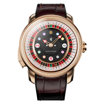 Player Series Gold Poker Roulette Automatic Watch Lucky Harvey thumbnail 2