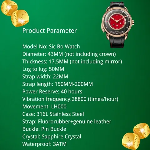 Player Series Red Sic Bo Automatic Watch Lucky Harvey