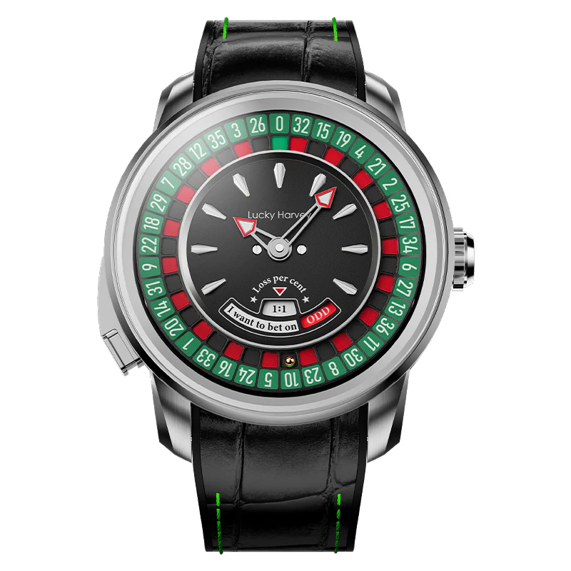 Player Series Silver European Roulette Automatic Watch Lucky Harvey thumbnail 3