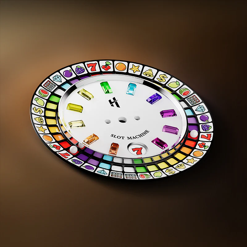 Lucky Harvey White Slot Machine Roulette Watch With Gemstone Hour Markers – Limited Edition of 100 thumbnail 2
